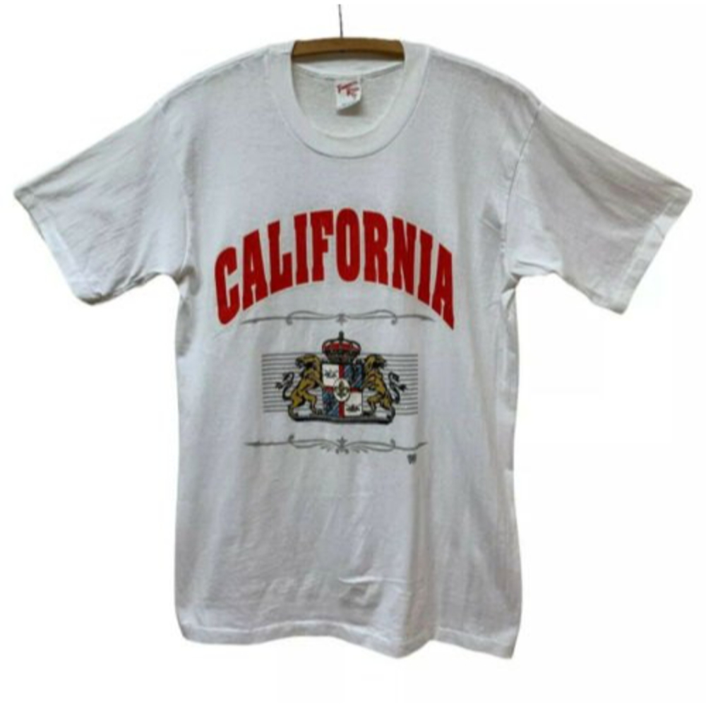 Vintage California Single Stitch Souvenir Crest‎ Crown T-Shirt Unisex Made USA